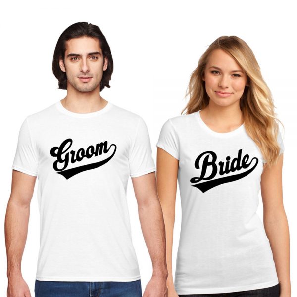 Bride Groom T-SHIRTS His Her Funny Cute Romance Wedding Gift Just Married |  