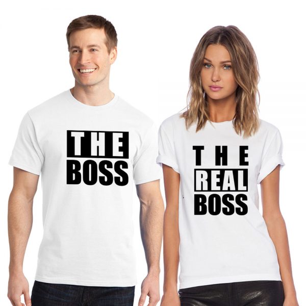 The Boss The Real Boss T Shirt Set Boss Couple T Shirt Couple gift Couple matching T-shirt set The Real Boss Shirt Personalized Gifts